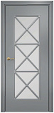 Дверь Оникс Турин фрезерованная эмаль RAL 7040, сатинато с решеткой №5