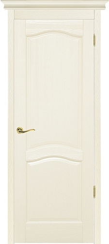 Дверь ОКА браш массив сосны Лео эмаль слоновая кость, глухая