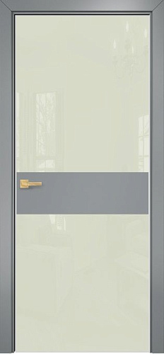 Дверь Оникс Соло 2 эмаль RAL 7040, глухая, Lacobel RAL 1013