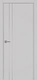 Дверь Эко 205 пепельный молдинг SC, кромка AL хром SC с 2-х сторон, глухая