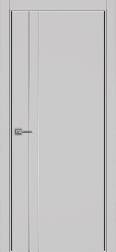 Дверь Эко 205 пепельный молдинг SC, кромка AL хром SC с 2-х сторон, глухая