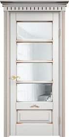 Недавно просмотренные - Дверь ПМЦ массив ольхи ОЛ44 белый грунт с патиной орех, стекло прозрачное с фацетом