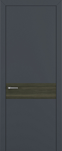 Дверь Z K6 полипропилен  графит премьер, вставка toppan дуб тёмный, глухая
