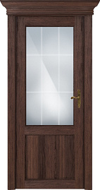 Недавно просмотренные - Дверь Статус CLASSIC 521 орех,  стекло сатинато с алмазной гравировкой английская решетка
