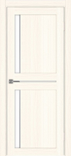Дверь Эко 523.221 АПП ясень светлый молдинг SC, lacobel белый