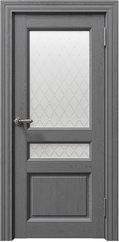 Дверь ДР экошпон Sorento 80014 софт антрацит, сатинато белое