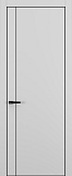 Дверь Z K14 полипропилен серый, ALU кромка черная, молдинг черный, глухая