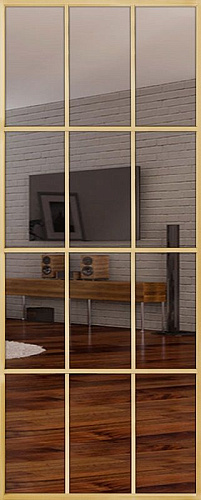 Перегородка Alum №10 золото, триплекс зеркало бронза