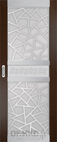 Перегородка Оникс №1 венге/серебро/Р-№7, сатинат белый