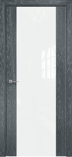 Дверь Оникс Парма 1 седой дуб, глухая лакобель RAL 0333