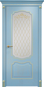 Недавно просмотренные - Дверь Оникс Венеция фрезерованная эмаль голубая патина золото, сатинат бронза контурный витраж №5