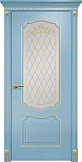 Схожие товары - Дверь Оникс Венеция фрезерованная эмаль голубая патина золото, сатинат бронза контурный витраж №5