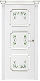 Дверь Оникс Валенсия эмаль белая со сложной росписью 3, глухая