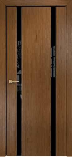 Дверь Оникс Престиж 2 орех, триплекс черный