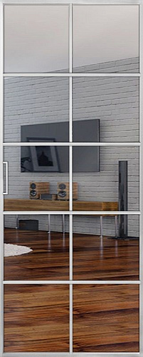 Перегородка Alum №9 хром, триплекс зеркало