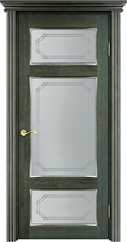 Недавно просмотренные - Дверь ПМЦ массив ольхи ОЛ55 зеленый с патиной серебро, стекло 55-1