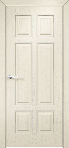 Дверь Оникс Гранд фрезерованная эмаль слоновая кость патина серебро, глухая