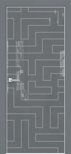 Дверь Оникс Арт, лакобель серый RAL 7040, пескоструй №12
