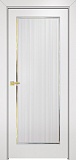 Дверь Оникс Сиэтл 1 эмаль белая молдинг золото, глухая