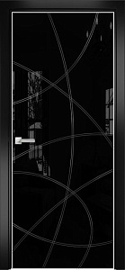 Недавно просмотренные - Дверь Оникс Арт, лакобель черный RAL 9005, контурный витраж №6