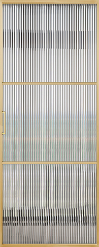 Перегородка Alum №3 золото, стекло прозрачное мору