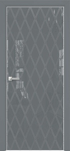 Недавно просмотренные - Дверь Оникс Арт, лакобель серый RAL 7040, контурный витраж №10