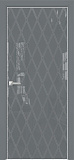 Дверь Оникс Арт, лакобель серый RAL 7040, контурный витраж №10