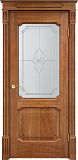 Дверь ПМЦ массив дуба Д7 орех 10%, стекло 7-1