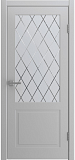 Дверь Verona эмаль светло-серая, сатинат гравировка Ромбы