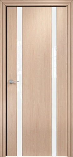 Дверь Оникс Престиж 2 беленый дуб, триплекс белый