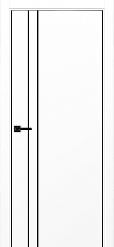 Дверь Эко 205 белый снежный молдинг SB, кромка AL черная SB с 2-х сторон, глухая