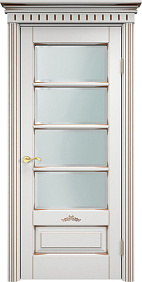Недавно просмотренные - Дверь ПМЦ массив ольхи ОЛ44 белый грунт с патиной орех, стекло матовое с фацетом