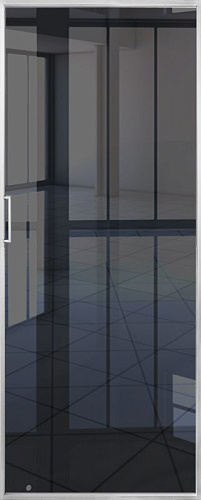 Перегородка Alum №0 хром, триплекс зеркало графит