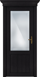 Недавно просмотренные - Дверь Статус CLASSIC 521 дуб черный, стекло сатинато с алмазной гравировкой итальянская решетка