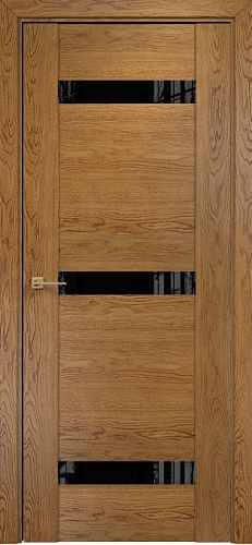 Дверь Оникс Парма 3 дуб золотистый, глухая лакобель RAL 9005