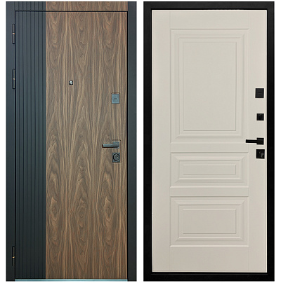 Входная дверь Матадор MXL-2 орех американский мокко/панель Миранда, софт шампань