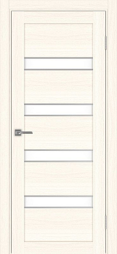 Дверь Эко 505.12 АПС ясень светлый молдинг SC, lacobel белый