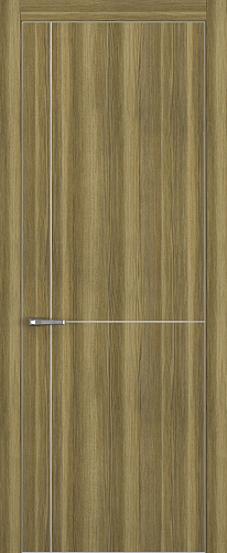 Дверь Z K17 toppan дуб серый, ALU кромка хром, молдинг серебро, глухая