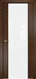 Дверь Оникс Престиж орех тангентальный, триплекс белый
