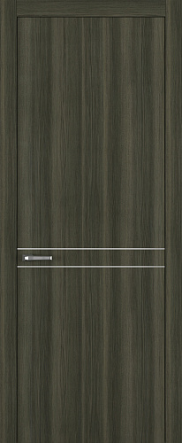 Дверь Z K13 toppan дуб темный, молдинг серебро, глухая