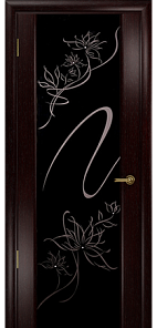 Недавно просмотренные - Дверь Арт Деко Спациа-3 венге, триплекс черный  цветы+стразы