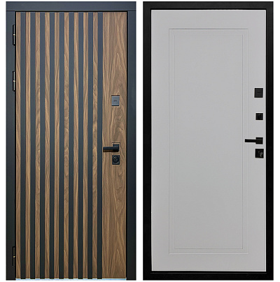 Входная дверь Матадор MXL-1 орех американский мокко/панель Лайн-1, силк маус