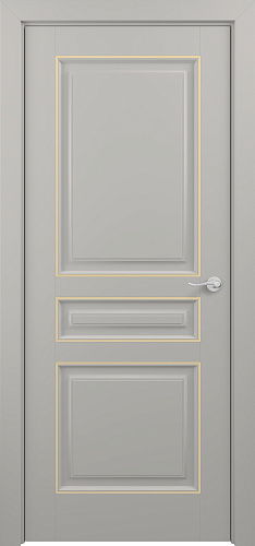 Дверь Z Ampir Т2 эмаль серая patina Gold, глухая