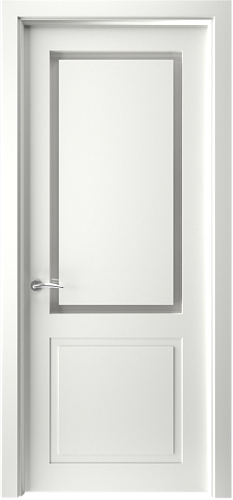 Дверь ДР Finezza Каролина эмаль белая, стекло