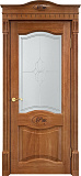 Дверь ПМЦ массив дуба Д3 орех 10%, стекло 3-3