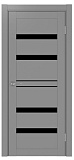 Дверь Эко 561.12 серый, lacobel черный
