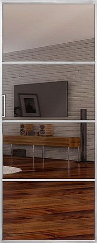 Перегородка Alum №4 хром, триплекс зеркало бронза