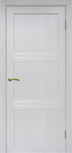 Дверь Эко 553.12 ясень серебристый, lacobel белый