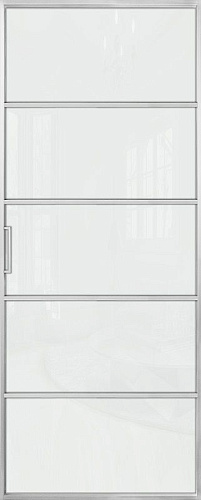 Перегородка Alum №5 хром, триплекс белый