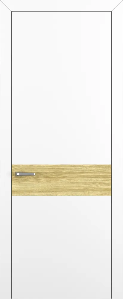 Двери в интерьере - Дверь Z K6 полипропилен белый, вставка toppan дуб натуральный, глухая